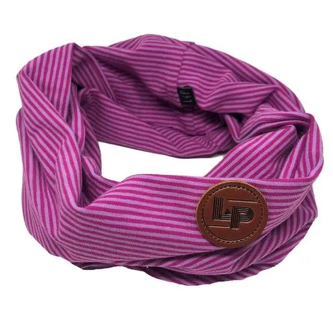 Cotton infinity scarf - Purple   Pink Striped