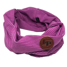 Cotton infinity scarf - Purple   Pink Striped