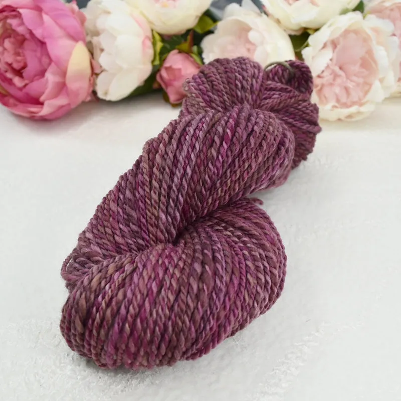 Hand Spun Tasmanian Merino Wool Chunky Yarn in Red Wine
