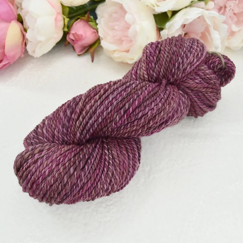 Hand Spun Tasmanian Merino Wool Chunky Yarn in Red Wine
