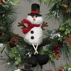 Plush Snowman with Braided Dangle Legs | Christmas Holiday Decorations